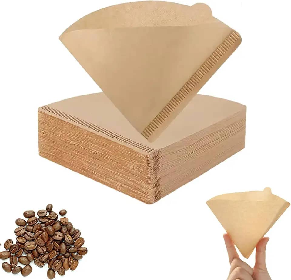 Filtro de Papel Cônico V60 N°02 para Café – Compatível com Coador HARIO V60-02 (100 unidades)(Marrom)