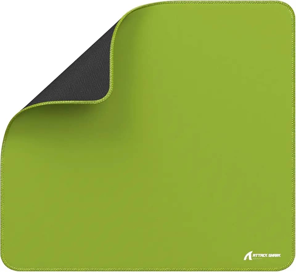 ATTACK SHARK CM02 Mouse Pad grande,revestimento resistente à água,superfície de borracha antiderrapante com controle suave e textura pesada, bordas costuradas em microfibra,450x400x4mm(Verde Claro)