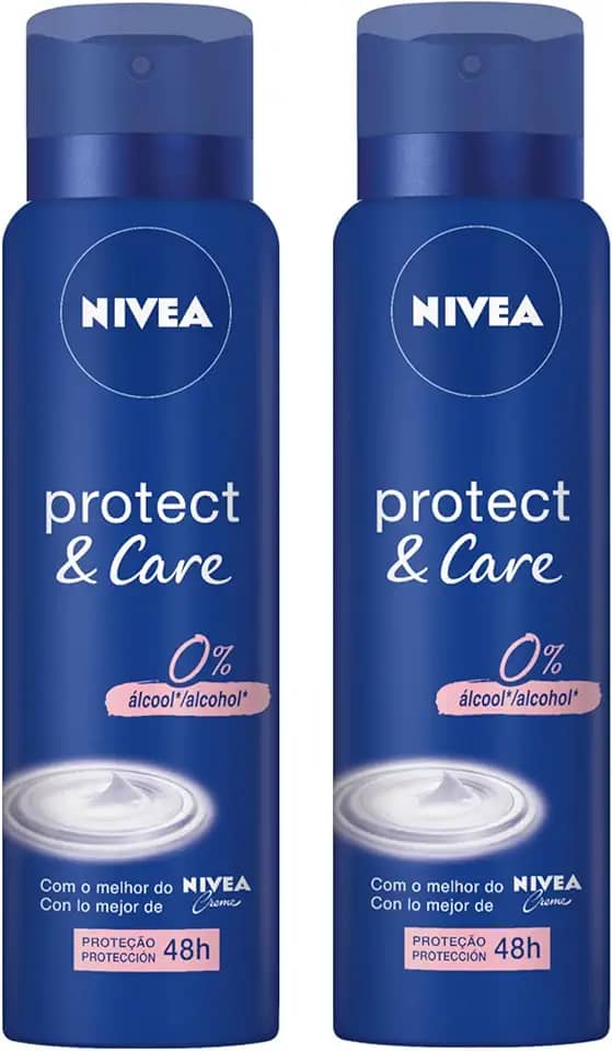 Kit Desodorante Aerossol NIVEA Protect & Care 150ML - 2 Unidades, Nivea, pacote de 2