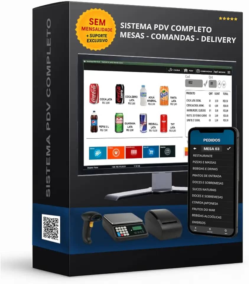 Pen Drive 4gb Sistema de vendas pdv para pizzarias restaurantes bares lanchonetes e Gestão De Estoque