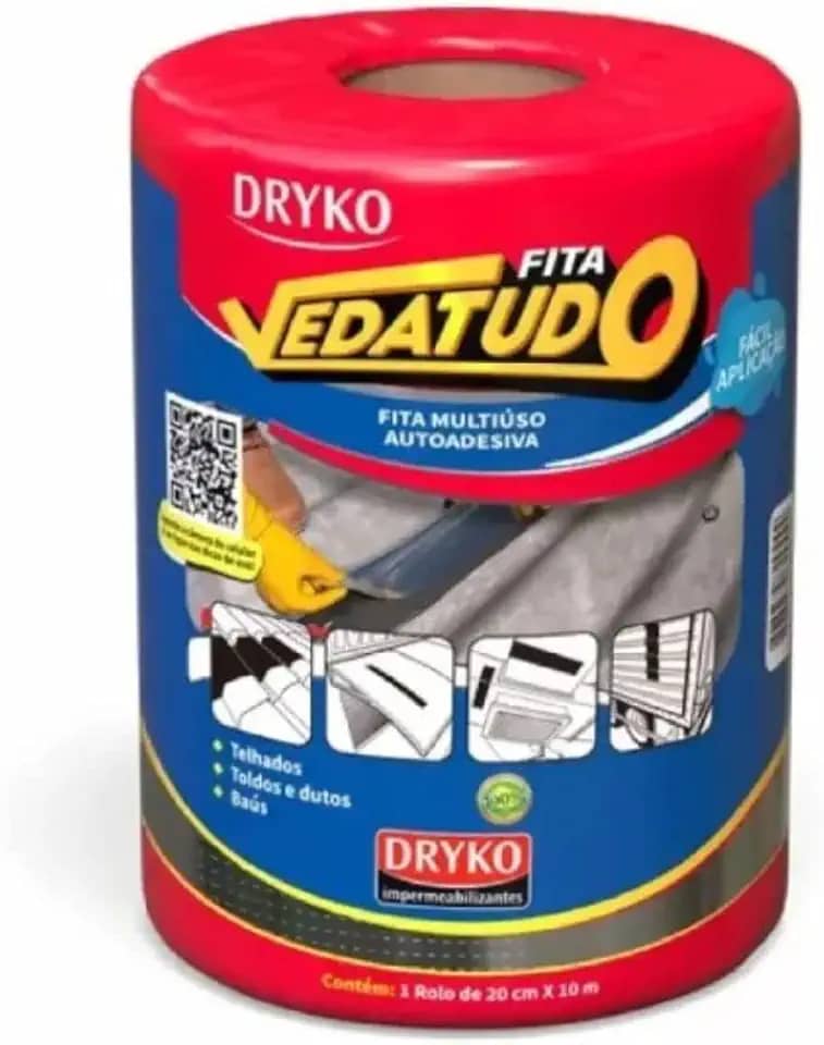 Fita Manta Asfáltica 20X10m Multiuso Veda Tudo - Dryko