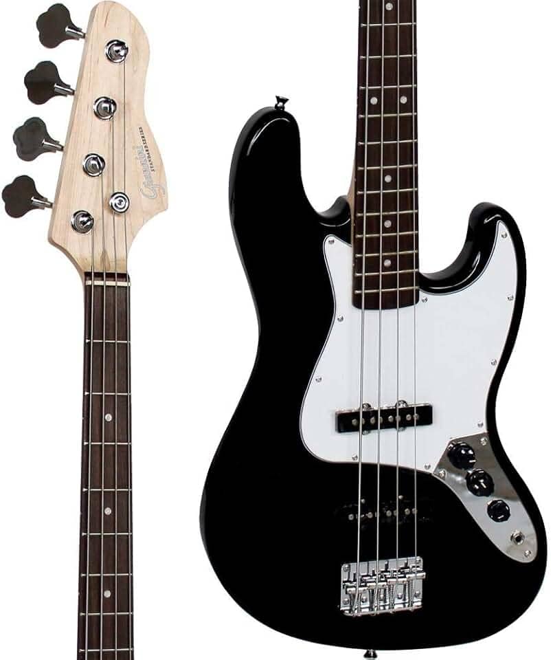 Contrabaixo Elétrico 4 Cordas GB 100 Preto/ Branco GIANNINI