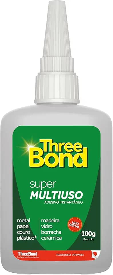 Super Cola Instantânea ThreeBond 100g | Bico Antientupimento | Cola Plástico, Metal, Borracha, Madeira, Vidro