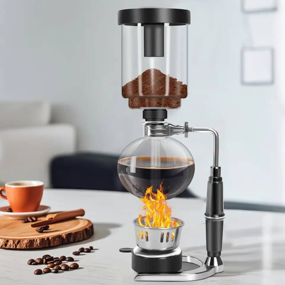 Cafeteira a VáCuo com Pote de SifãO, Cafeteiras, Prensa Francesa, Cafeteira Sifão, 10x13x38cm Cafeteira sifão, 600hl Cafeteiras de Filtro para Café Coado, Cafeteira de sifão de vidro borasilicato