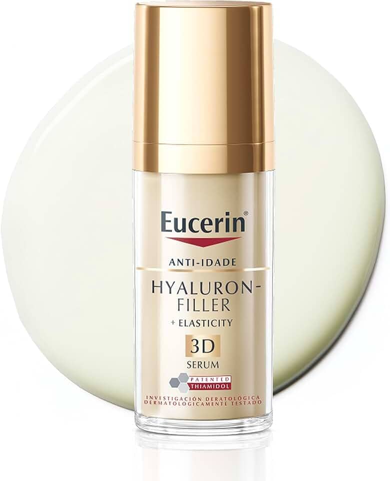 EUCERIN 3D Sérum Facial Anti-idade Firmador 30ml, Elasticity, Pele Madura, Hyaluron-Filler, Ácido Hialurônico, Antirrugas