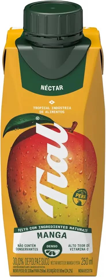 Néctar Misto de Manga Tial, 250ml, Com Frutas de Verdade, Sem Ingredientes Artificiais, Não Contém Conservantes, Pronto para Beber