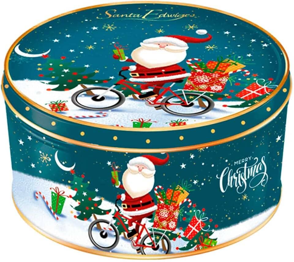Lata Colecionável Mini Biscoitos Amanteigados Natal 150g Unidade - Santa Edwiges