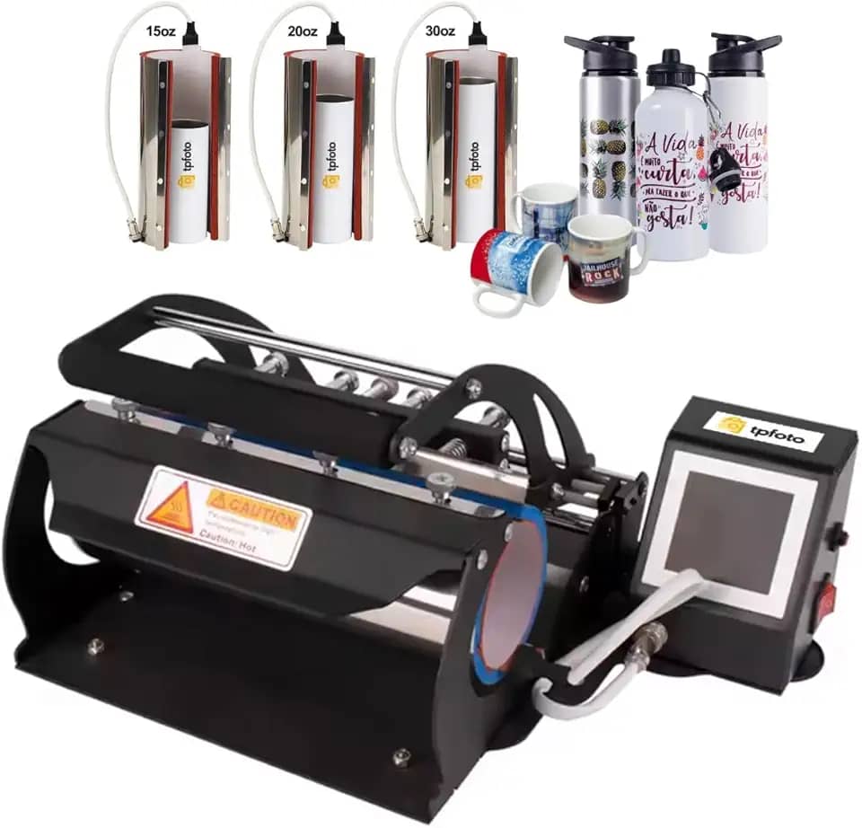 Prensa Térmica Dupla para Canecas, Squeezes e Copos - 110V