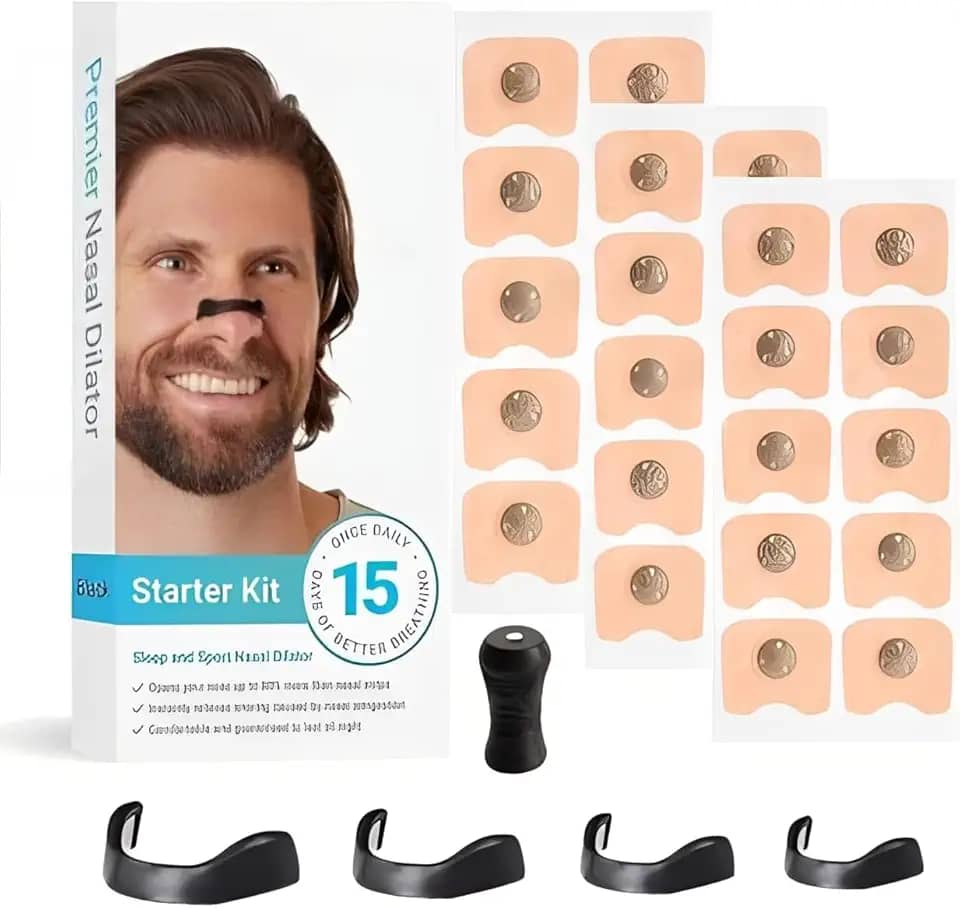 Expansor Nasal Magnético Anti-Ronco – Dilatador com Clipe e Tiras para Sono Silencioso, Alívio da Congestão, Respiração Melhorada e Uso em Esportes - SORTIDO