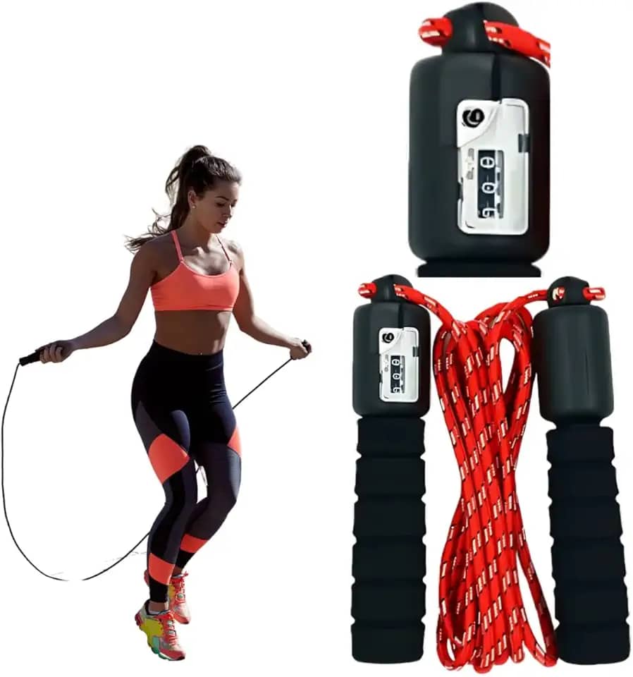 Corda de Pular Profissional com Contador Automático Treino Funcional Ginastica Treinamento Esportivo Artes Marciais Cabo Não Escorrega Academia Iniciante Adulto Velocidade Fitness Esporte Conta Giro