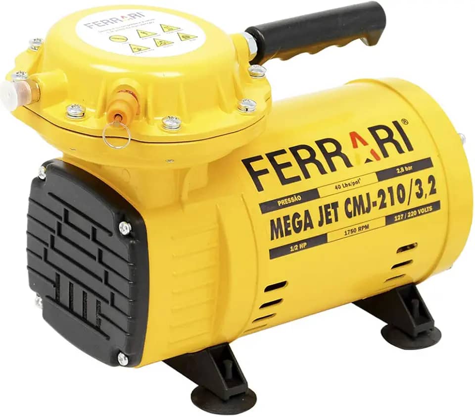 Compressor De Ar Direto mega Jet Cmj-210 Ferrari Amarelo