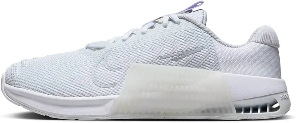 Tênis de treino feminino Metcon 9 AMP (DZ2537-103, branco/platina pura)