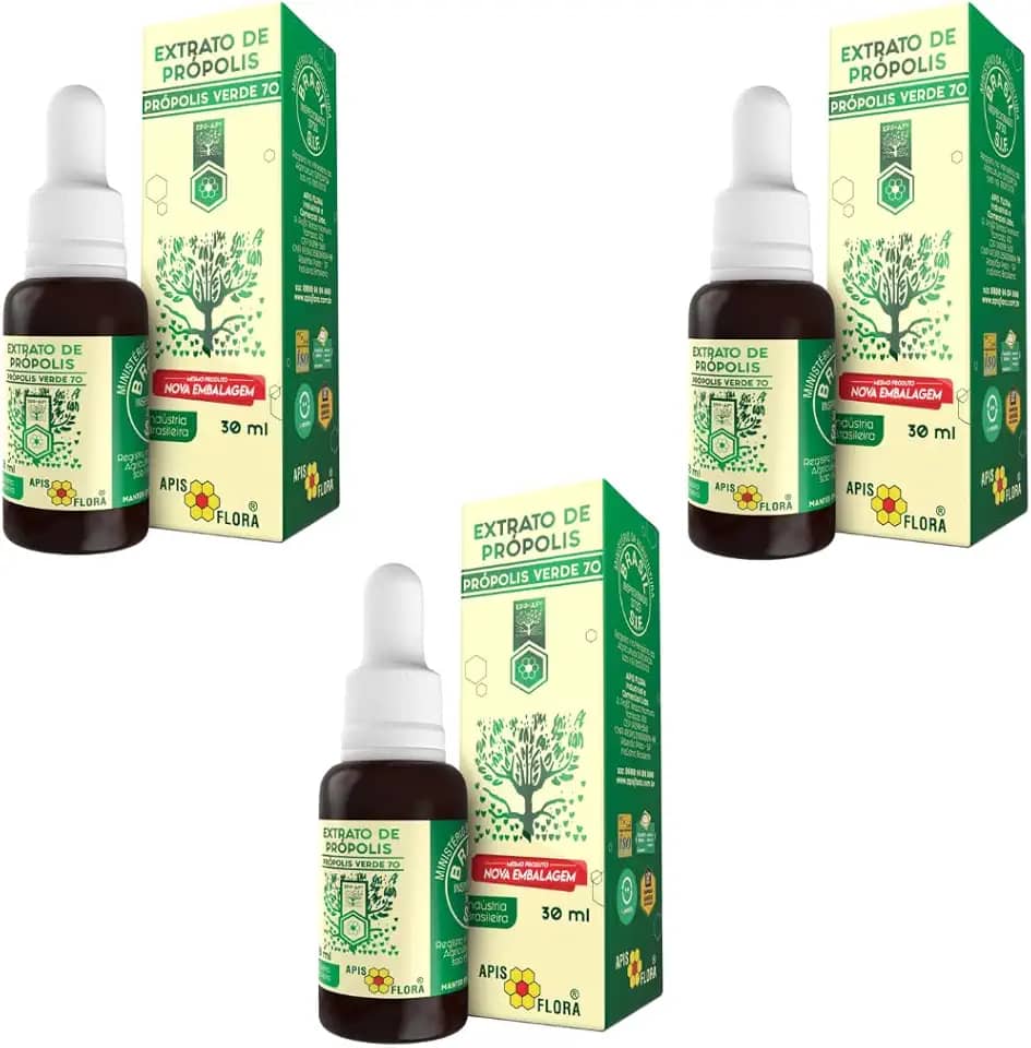 Kit c/ 3 Própolis Verde 70 - Extrato 25% - 30ml - Apis Flora