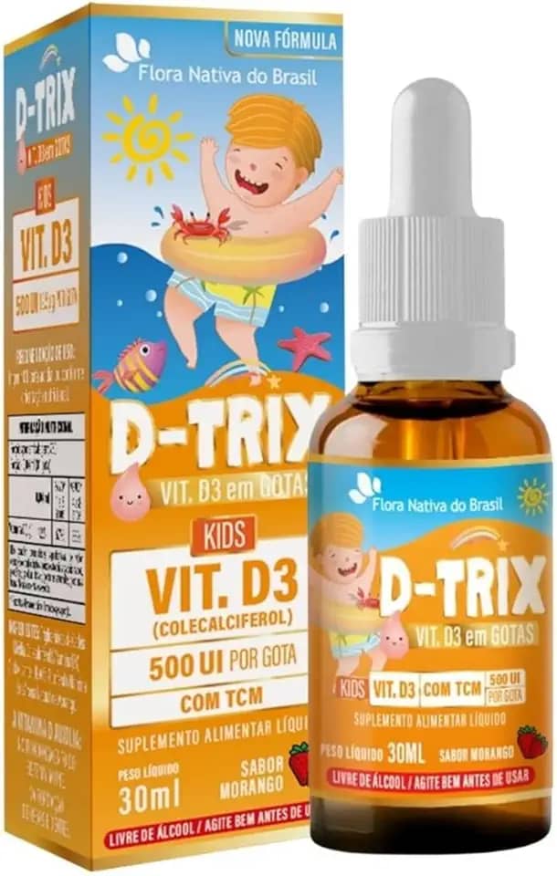 D-Trix Kids (Vit D 400 UI/gota) 30ml Sabor Morango - Flora Nativa