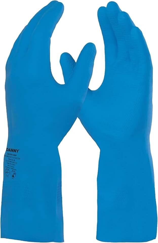Danny Luva Silver Látex Tamanho Médio Cor Azul