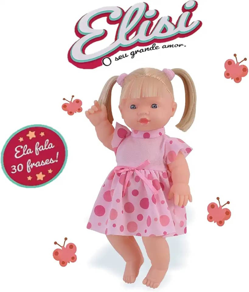 Genérico, Boneca Elisi Loira Fala 30 Frases Baby Interativa