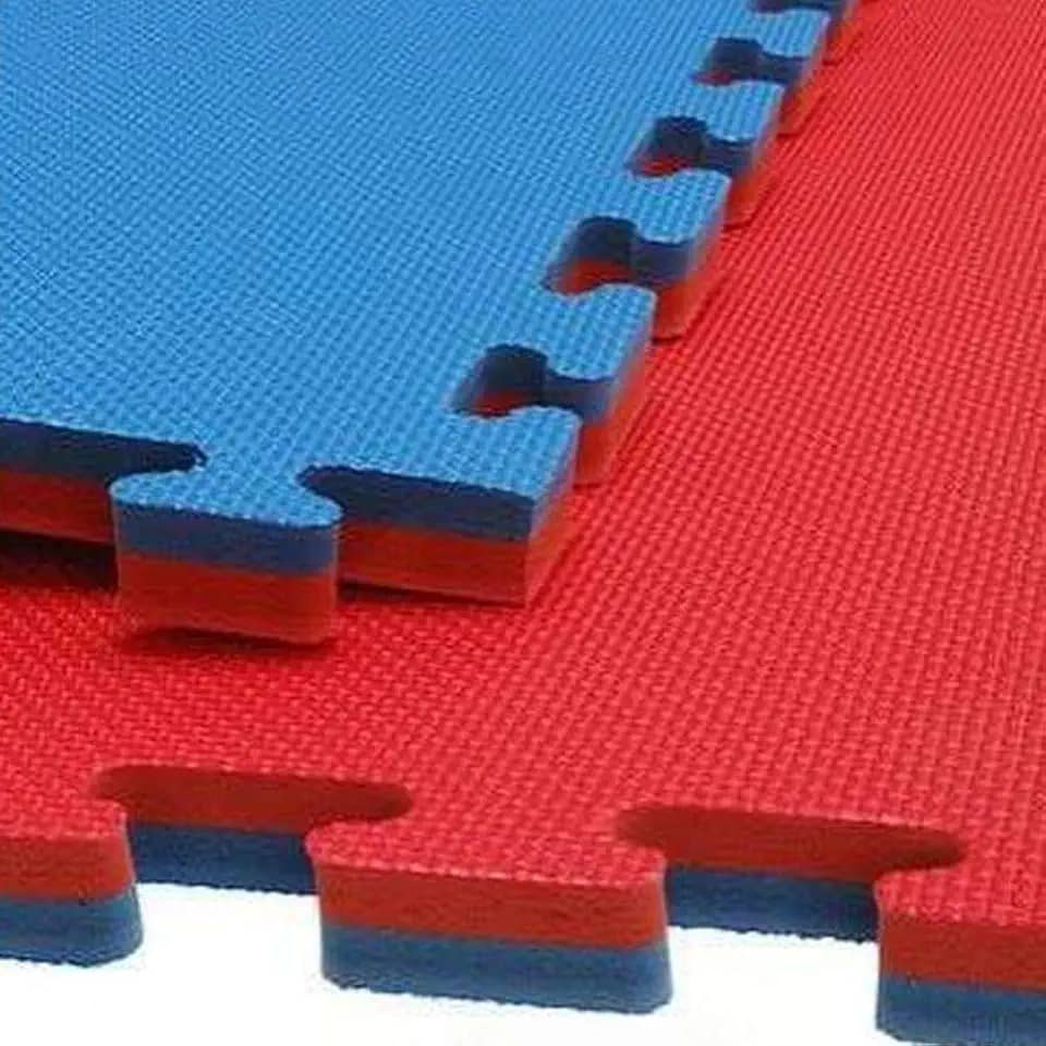Kit 9 Tatames Eva 100x100x20mm Azul e Vermelho