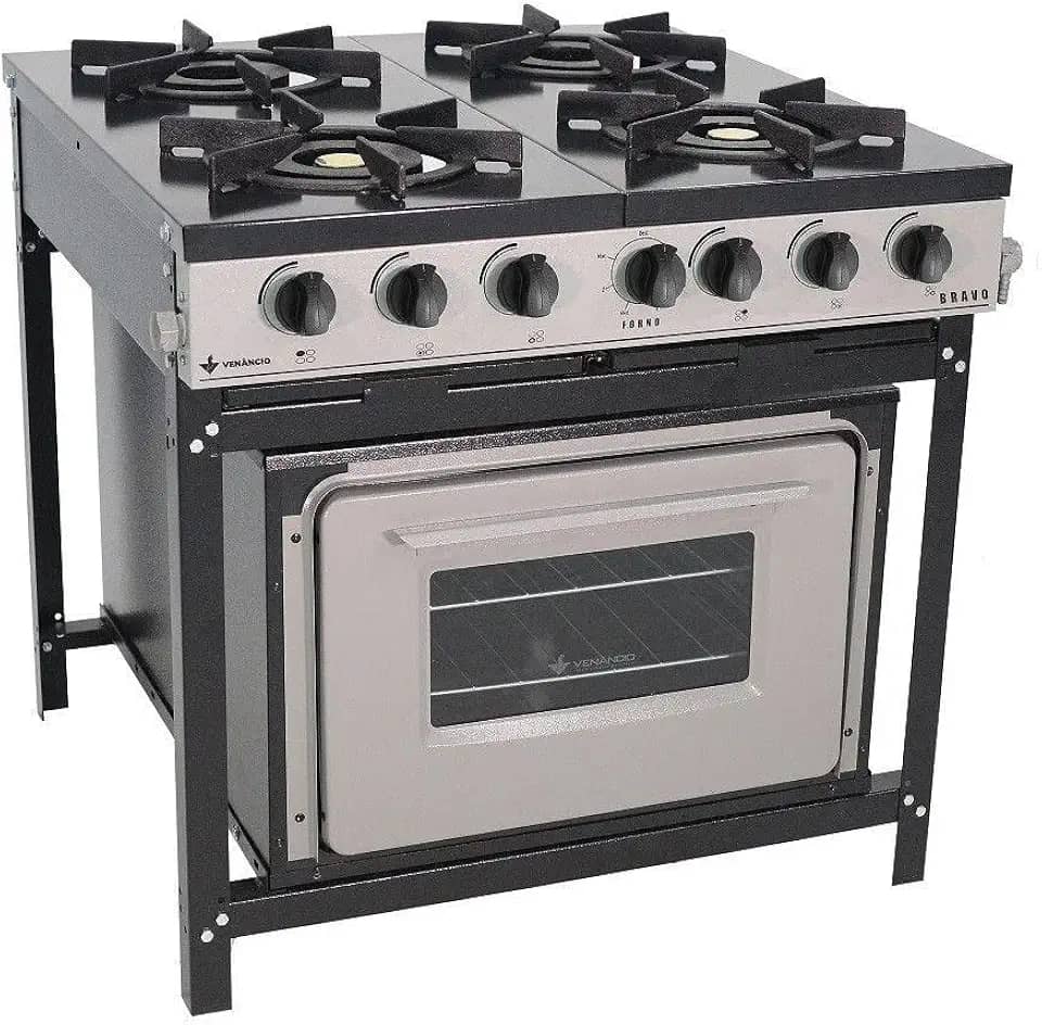 Fogão Industrial BR4BF 4 Bocas com Forno Linha Bravo - Venâncio
