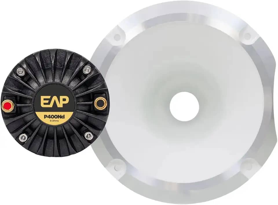 EAP P400ND Driver de Neodímio com Corneta de Alumínio, 8 Ohms, 100W RMS, Bobina 44.4mm, Resposta 1000Hz-20KHz, Sensibilidade 111.6dB para Som Profissional