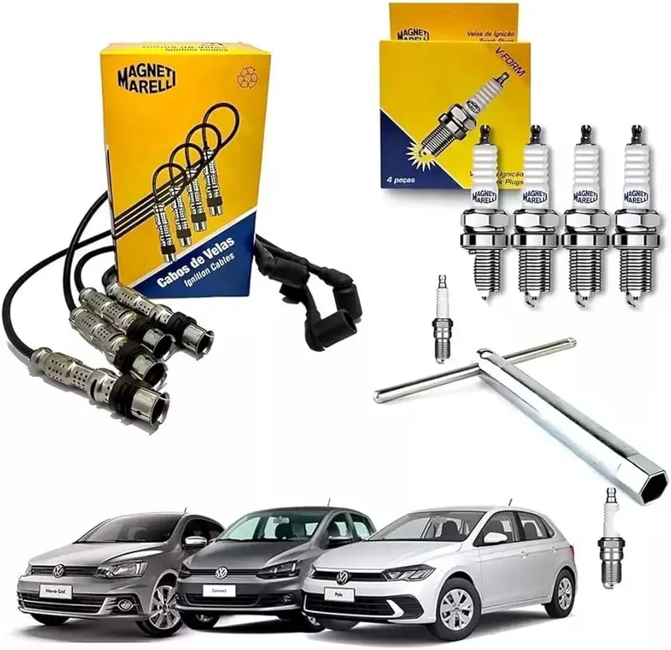 Kit Cabo Vela Gol G4 G5 G6 Golf Polo Saveiro Fox Chave Vela