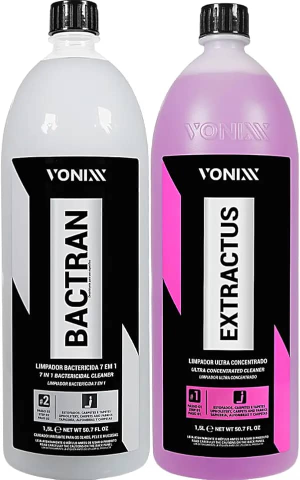 Produto para limpar Banco Sofa Cadeira Estofados Eliminar Fungos Bactérias Extractus Bactran 1,5L Vonixx