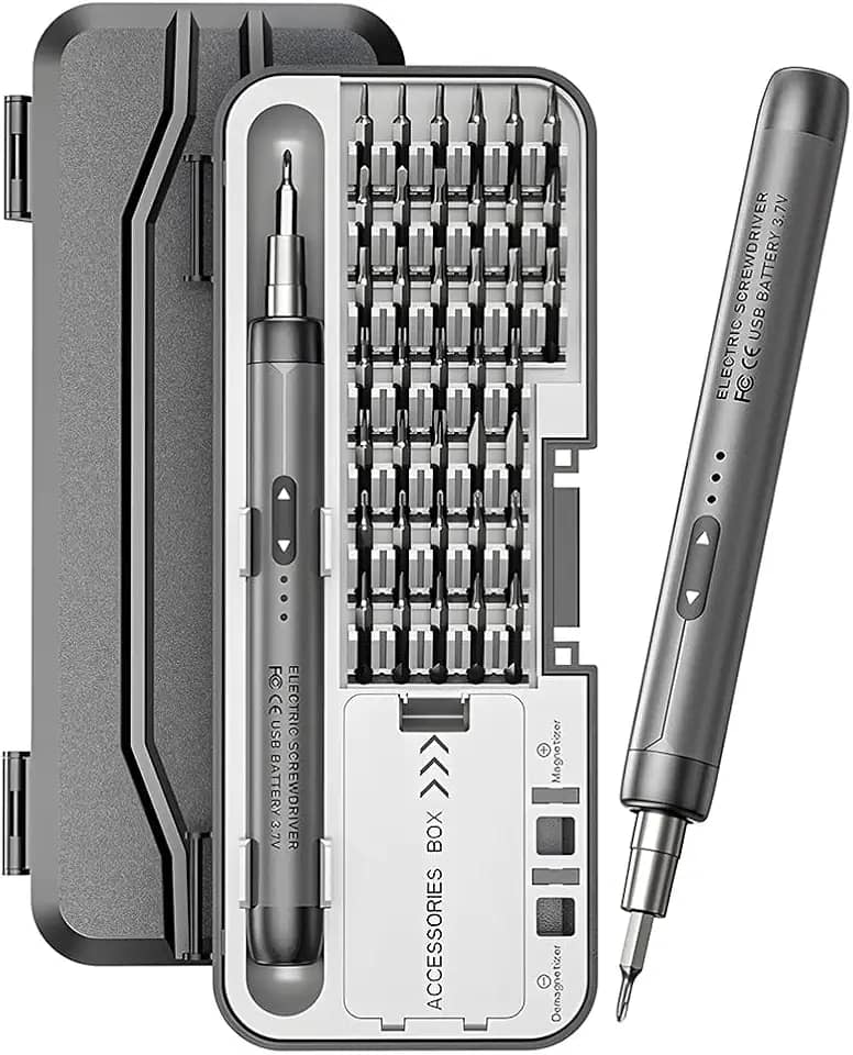 Chave de Fenda Eletrica, 46 em 1 Kit de Mini Parafusadeira Elétrica, Chaves de Precisão para Reparos Eletrônicos