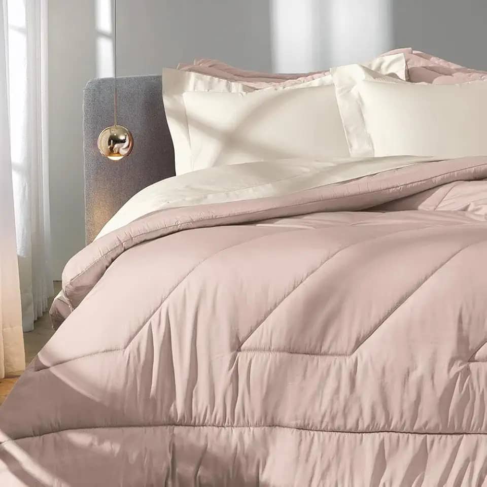 Edredom Liso 300 fios Básica - Casal - Rosa Peach