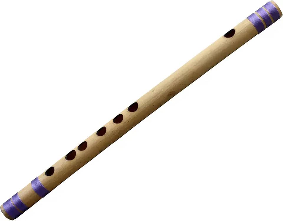 Flauta de bambu transverso bansuri indiano (G # Tune) instrumento musical indiano para profissionais 30,5 cm