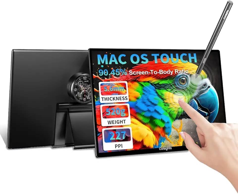 Monitor portátil para Mac com tela sensível ao toque, Mini 13,3 polegadas, 2560 x 1600, monitor de computador pequeno para viagem para Apple/Laptop/Desktop/Macbook/Phone/Tablet/PS45/Switch/TV