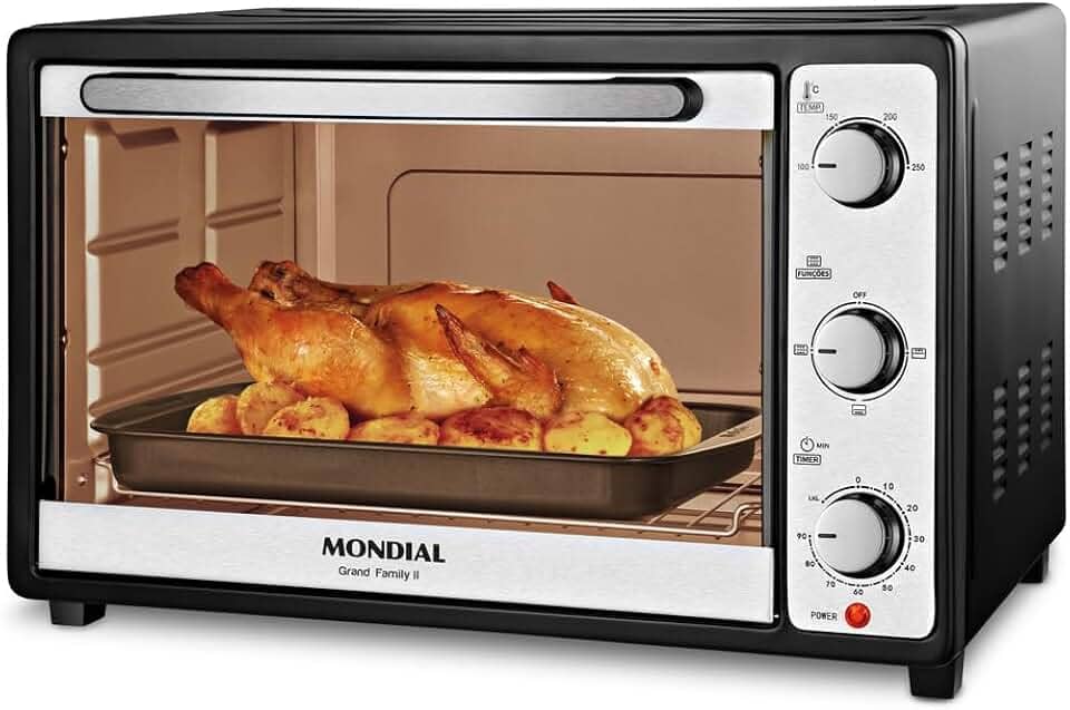 MONDIAL Forno Elétrico 52L Grand Family II, Preto/Inox, 1800W, 220V - FRN-52-B