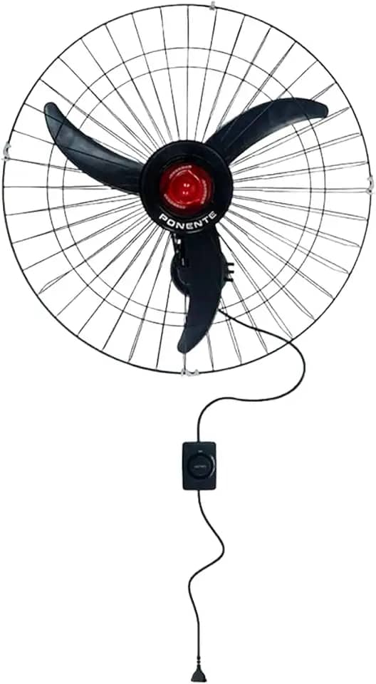 Ventilador de Parede Oscilante Good 60cm Aço Preto Ponente 220V
