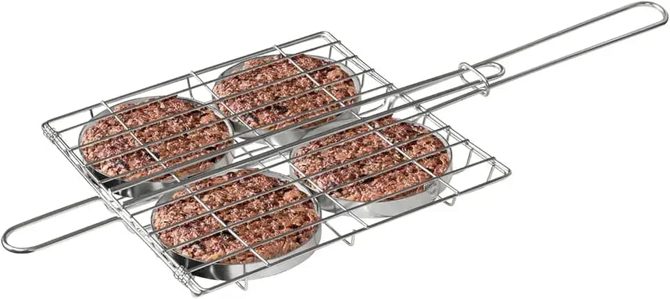 Grelha Com Modeladores Para Fazer Hambúrguer