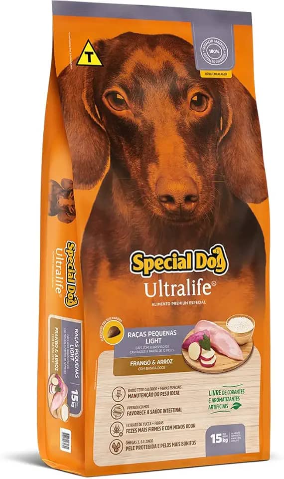 Ração Special Dog Ultralife Light Raças Pequenas Sabor Frango e Arroz 15kg