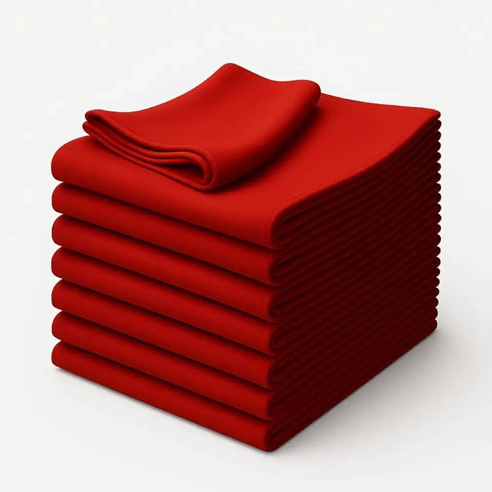 Kit 10 Panos de Prato Copa Vermelho Santa Margarida 100% Algodão