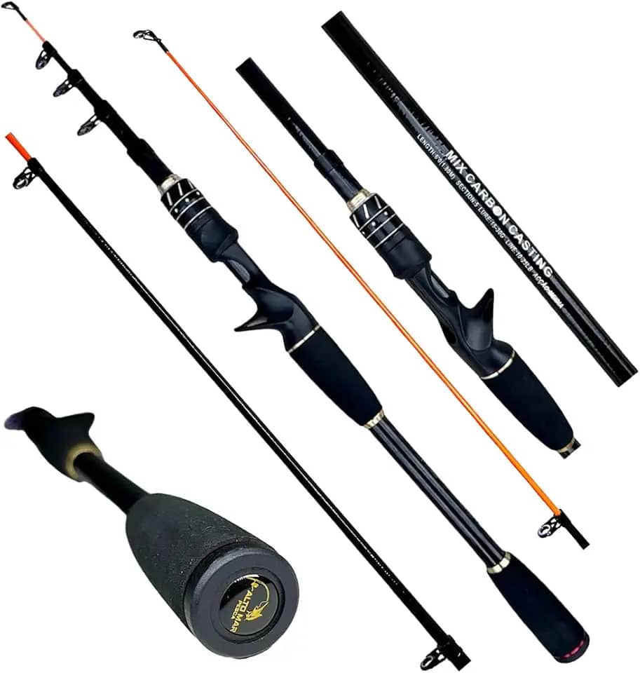 MARURI, VARA DE PESCA TELESCOPICA P/CARRETILHA ALTO MAR MECURY 5.6"(1.65M) -10-20LB - EM CARBONO