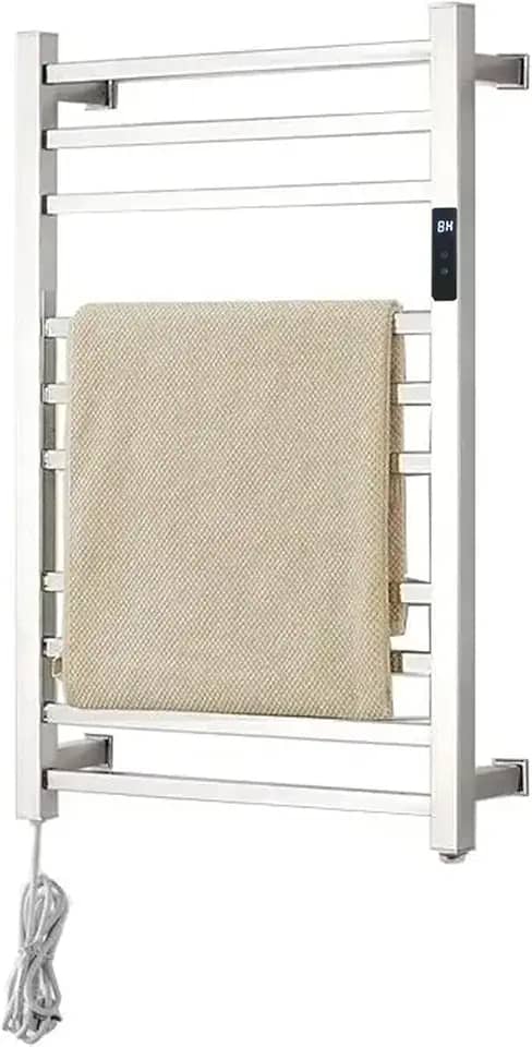 Toalheiro Térmico Grande Quadrado Inox Bivolt com Timer Embutido - Kzi (Fio Lado Direito, Grande)