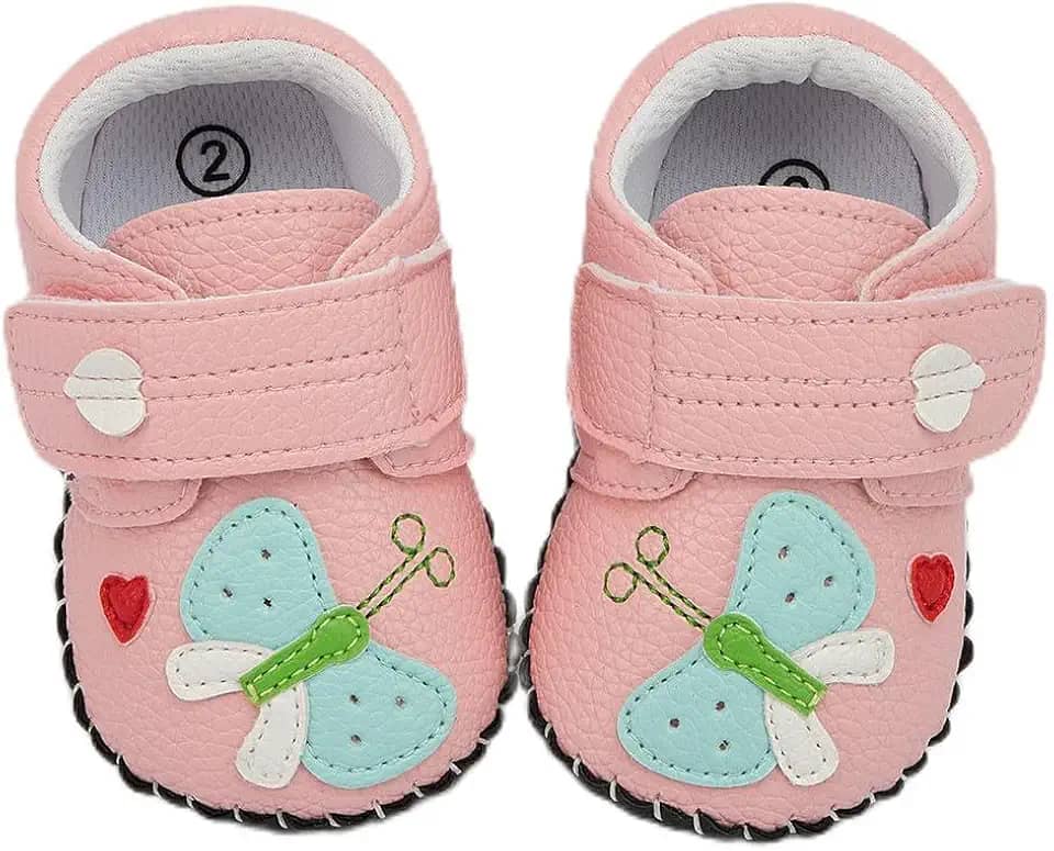 Sapatos para bebês meninos e meninas primeiro andar tênis antiderrapante sola de borracha para berço com estampa fofa