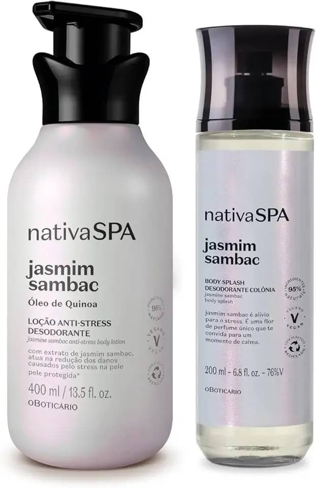 Combo Nativa SPA Jasmim Sambac: Loção Hidratante 400ml e Body Splash 200ml