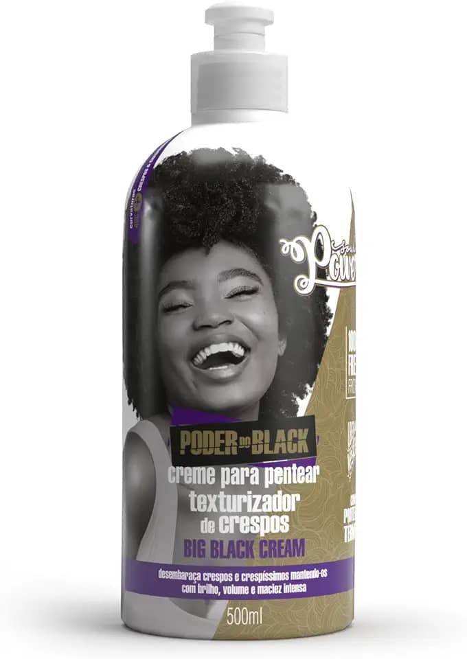 Creme para Pentear Big Black Cream Soul Power - Dá Brilho, Volume e Maciez para Crespos - 500ml