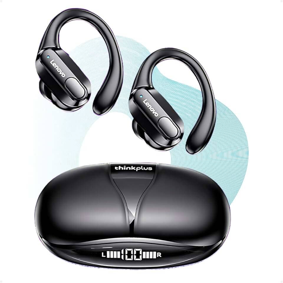 Fone de Ouvido Bluetooth Le novo XT80 – 70h de Reprodução, Display LED Duplo, Ganchos Esportivos, Microfone para Chamadas Claras, Controle por Botões – Intra-auricular Sem Fio para iPhone/Android