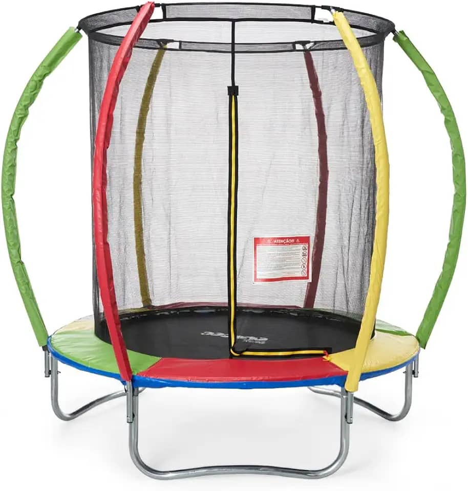 Replay Kids Cama Elástica Pula Pula Trampolim 2,44m Rede e Lona (até 150 kg),Multicolorida