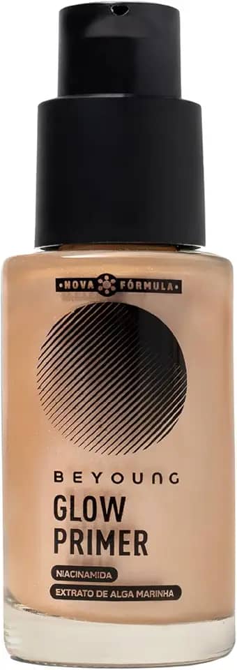 Beyoung Glow Primer Champagne 30ml – Fixa a Maquiagem, Controle de Oleosidade e Efeito Lifting com Niacinamida e Alga Marinha