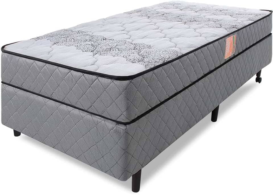 Cama Box Colchão Solteiro Firme Espuma D33 Antialérgico Certificado 88x188x51cm - BF Colchões