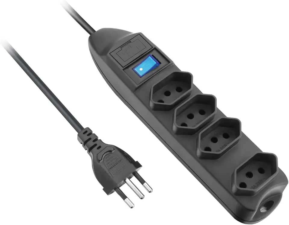 Filtro de Linha 4 Tomadas Elgin 2P+T 10A Preto Bivolt