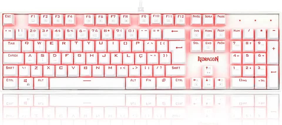 Redragon TECLADO MECANICO MITRA K551W SINGLE COLOR SWITCH BRANCO, UNICO