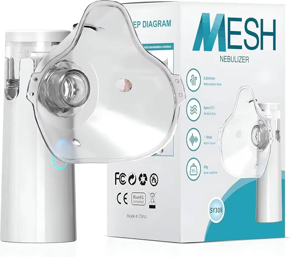 Nebulizador Portátil Ultrassônico - Tratamento Respiratório Eficaz para Tosse, Asma, Sinusite e Bronquite - Silencioso e Compacto - Fácil Utilização - Ideal para Adultos e Crianças. Natureasy