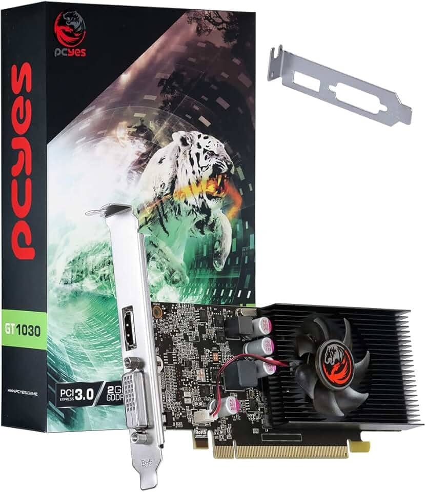 PLACA DE VIDEO NVIDIA GEFORCE GT 1030 2GB GDDR5 64BIT SINGLE FAN LOW PROFILE – PA1030GTG5LP – PCYES