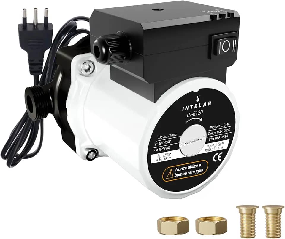 Pressurizadora,120W 11mca Bomba Pressurizador De Água 30L/min Quente E Frio (120 Watts)