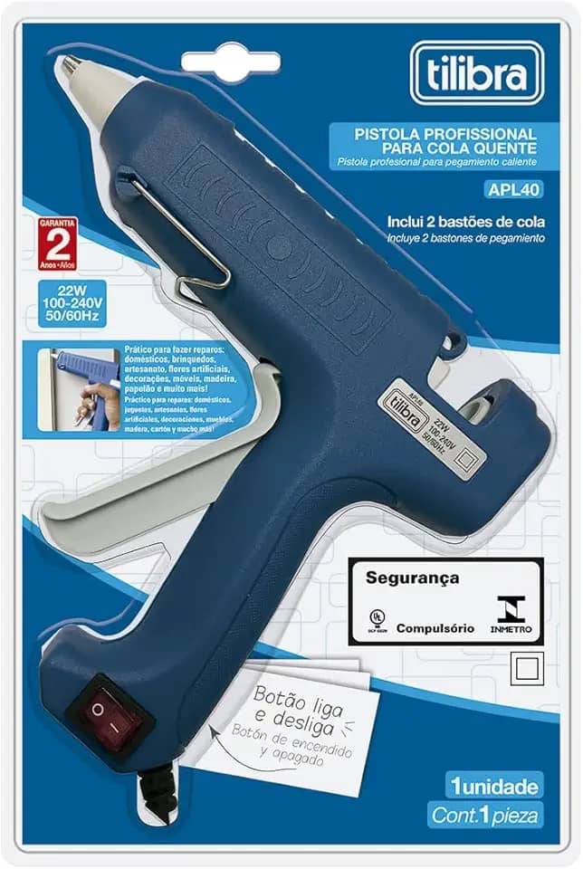 Tilibra - Pistola para Cola Quente Profissional, APL40, Azul