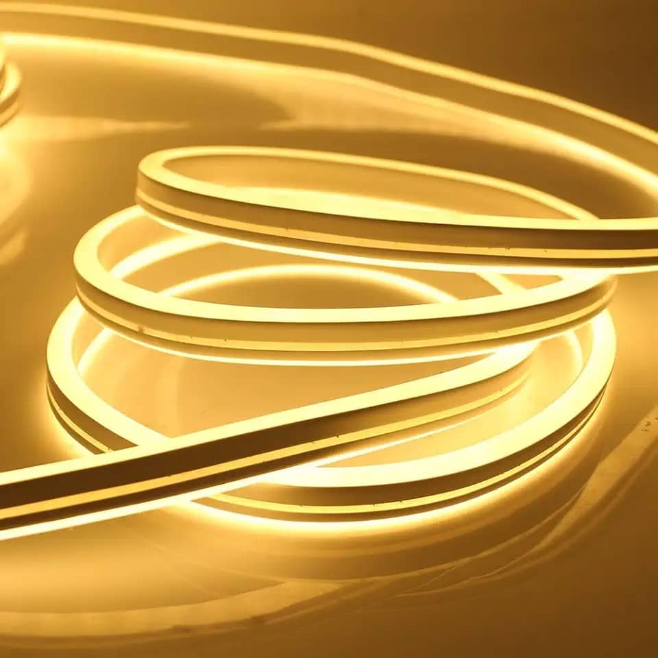 Mangueira de Led, Fita de Led Neon Branco Quente com 5m 12v Bivolt Flexivel Resistente a Agua com Ou sem Fonte(Sem Fonte)